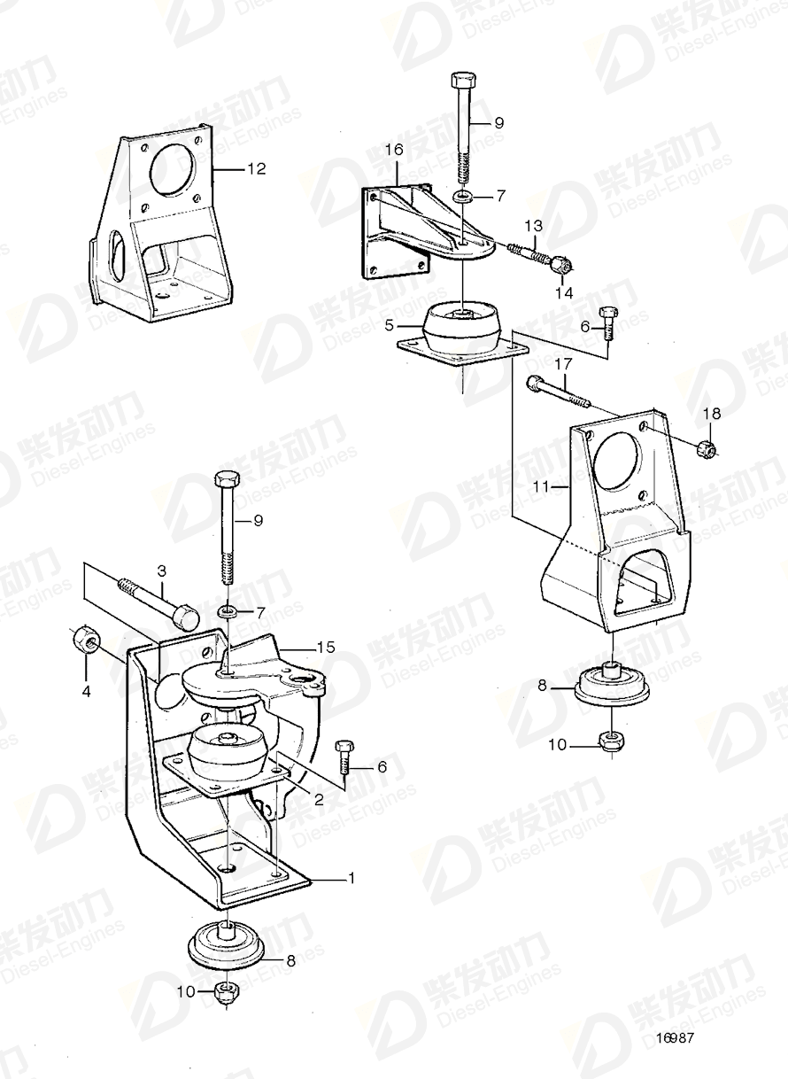VOLVO Rubber cushion 9515784 Drawing